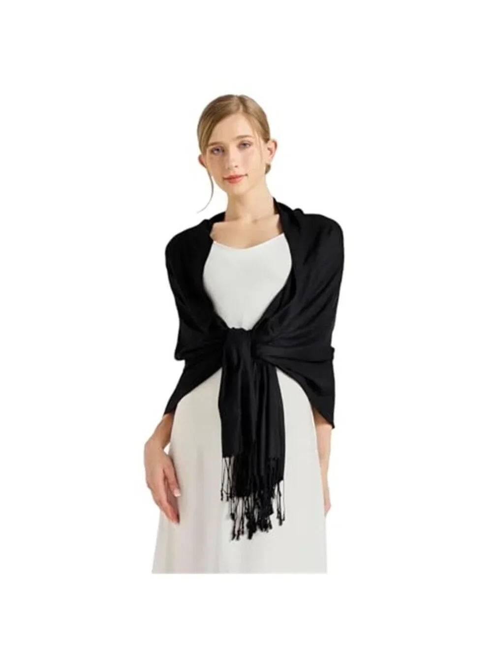 Soft Silky Pashmina Shawl Wraps Solid Colors Scarf for Wedding Evening Dresses